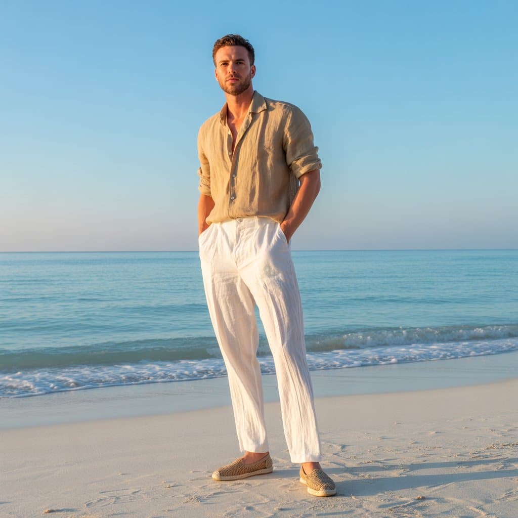beach wedding outfit men