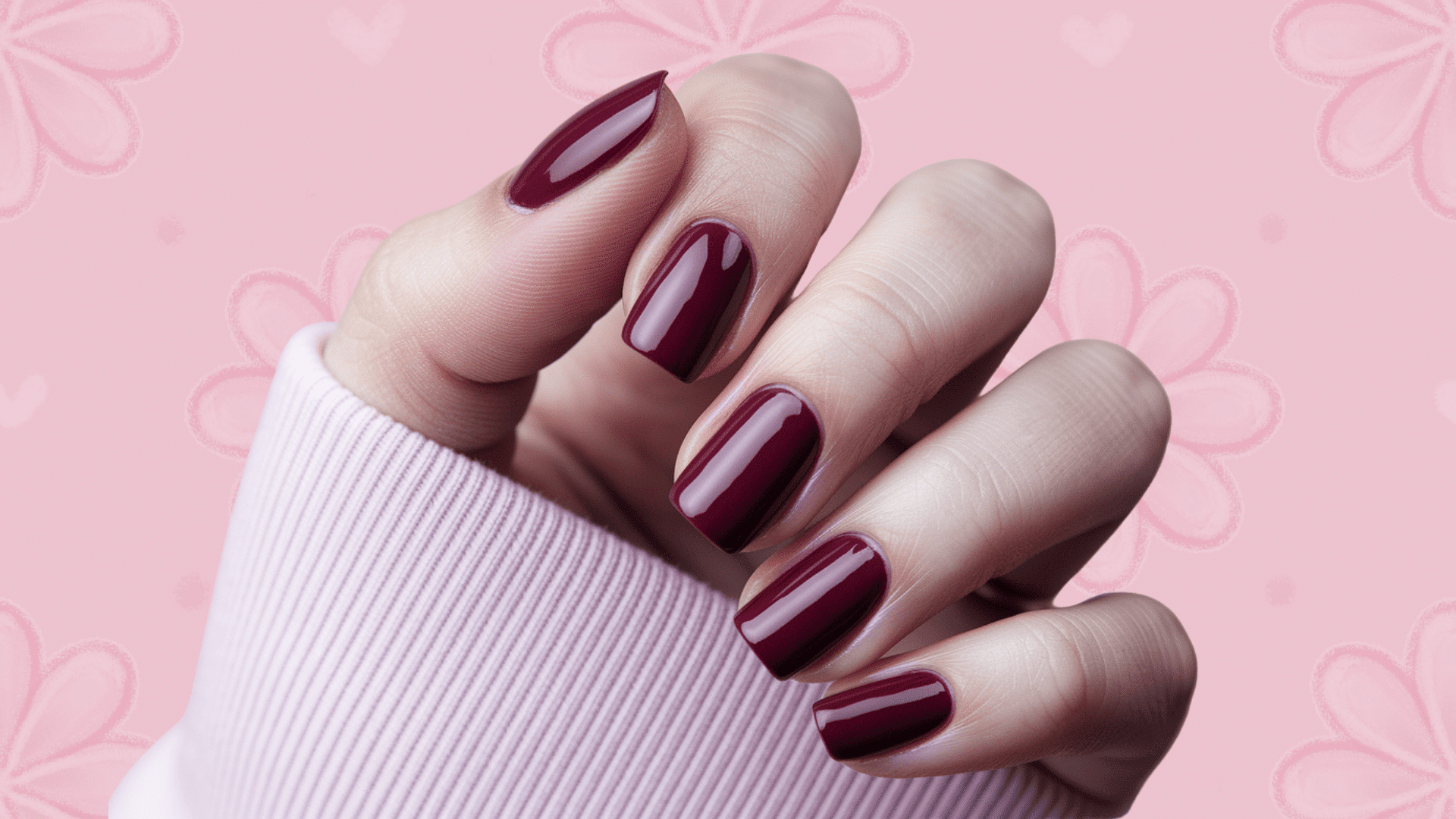 deep burgundy red nails