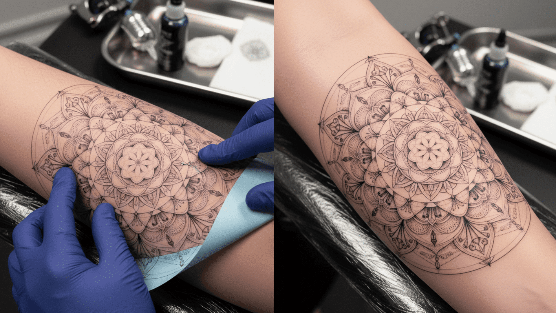 geometric and dotwork tattoos