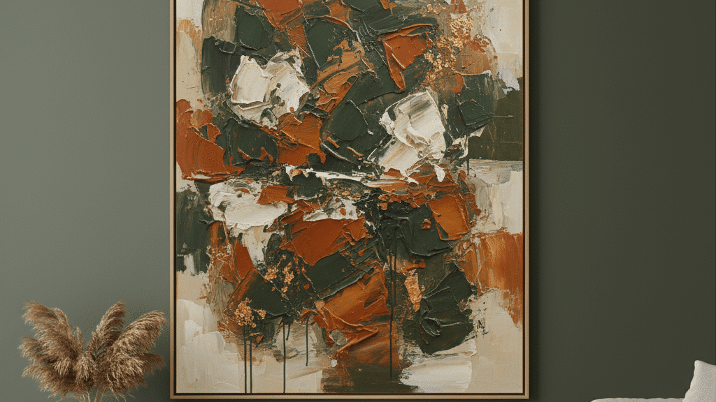 olive green abstract art