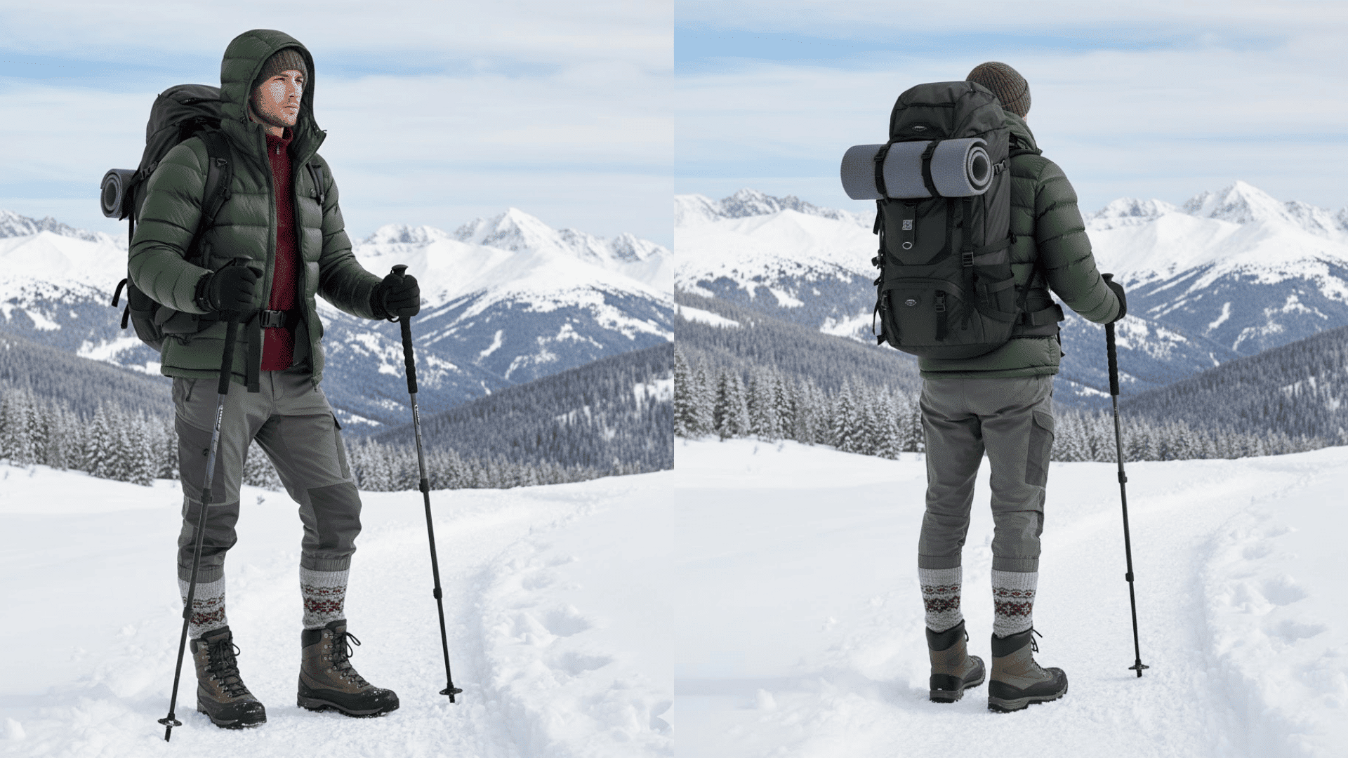 winter hiking outfits for men