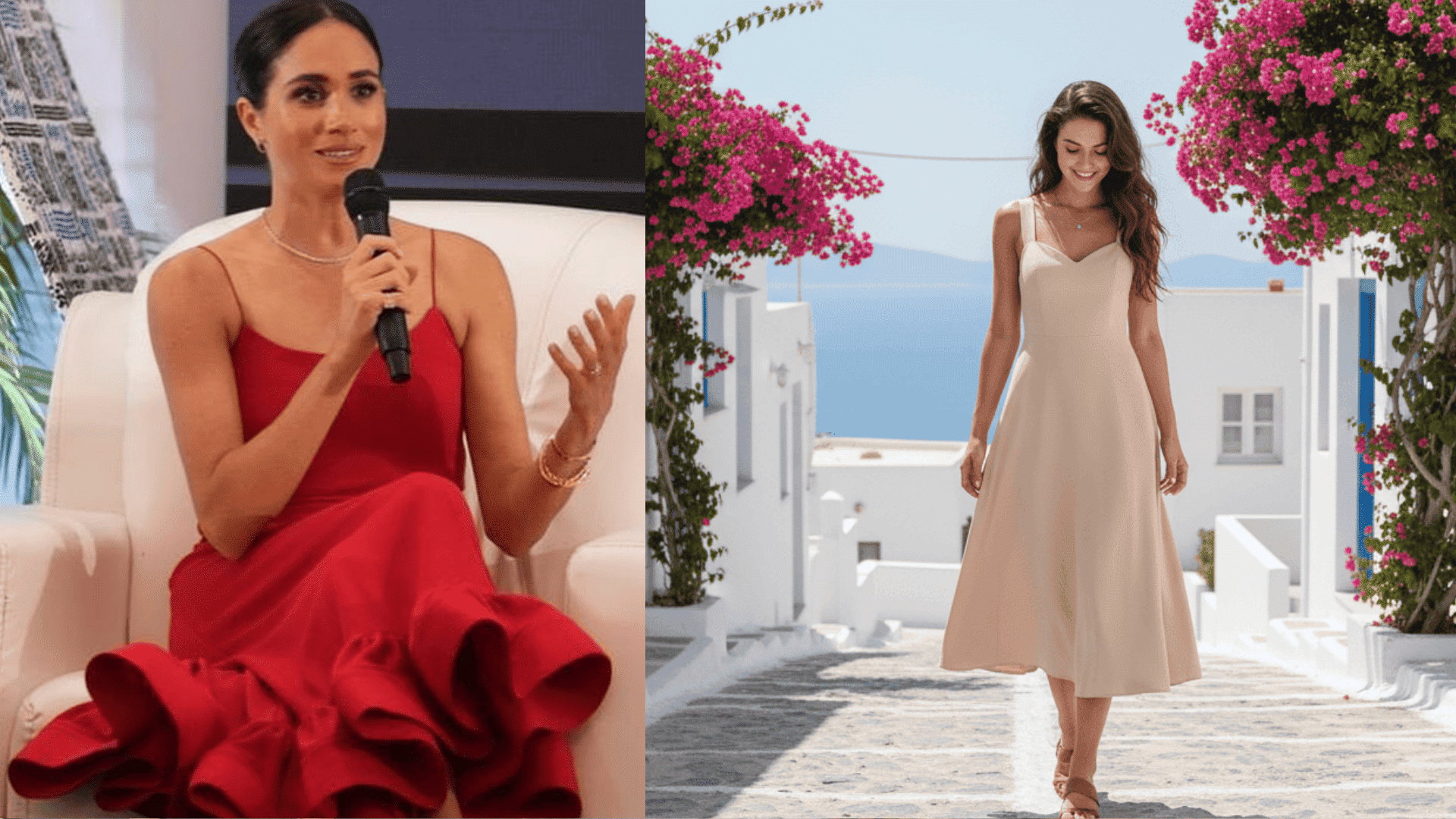 Meghan Markle Midi dress outfit for Greece