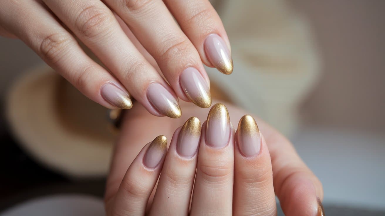 gold dust fall ombre nail shade