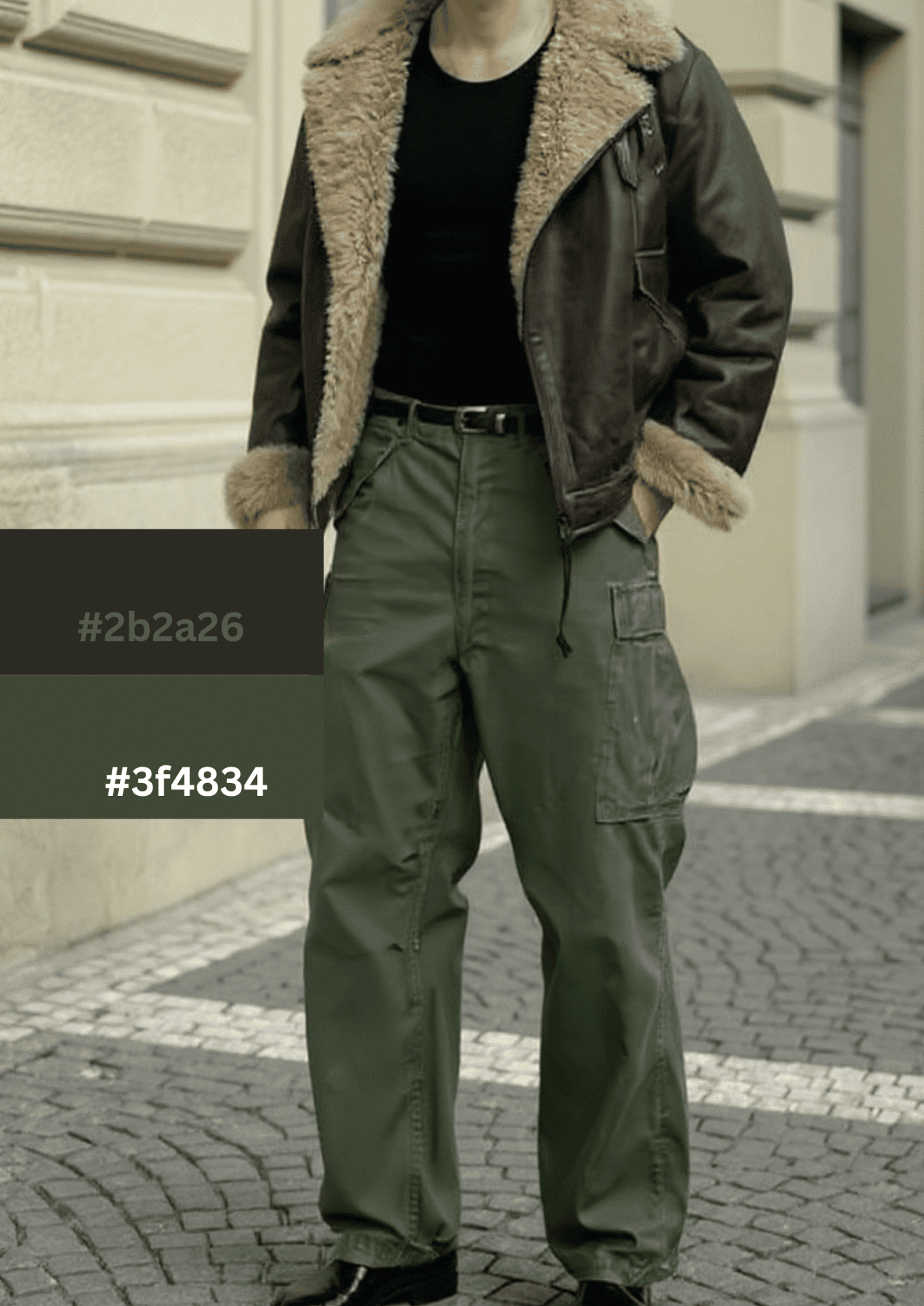 green and brown outfit