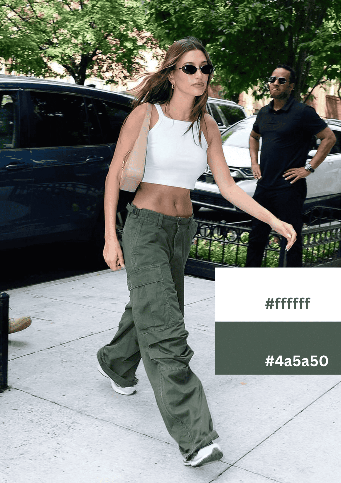 hailey bieber green pants