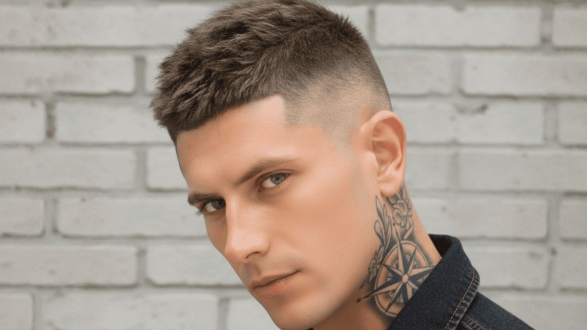 high fade textured top haircut for oval faces idea