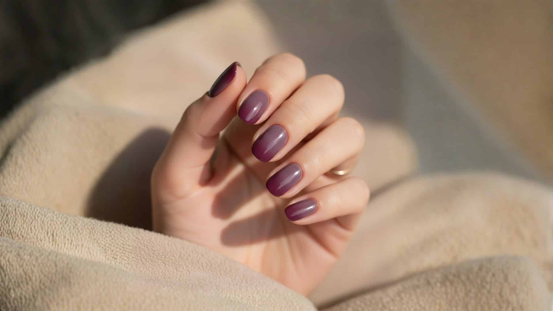 plum ombre nail shade