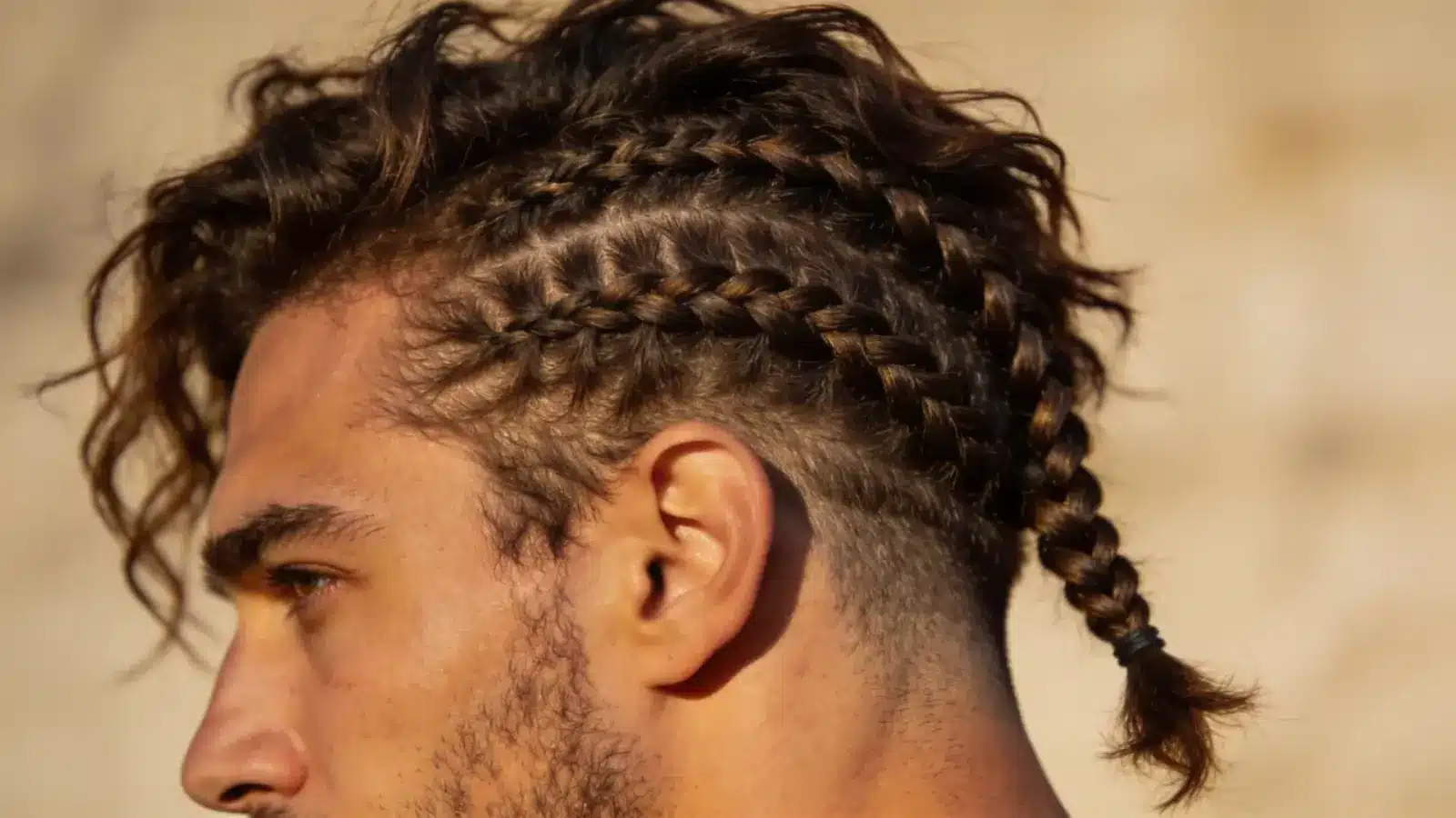 Hair with small braids along the sides