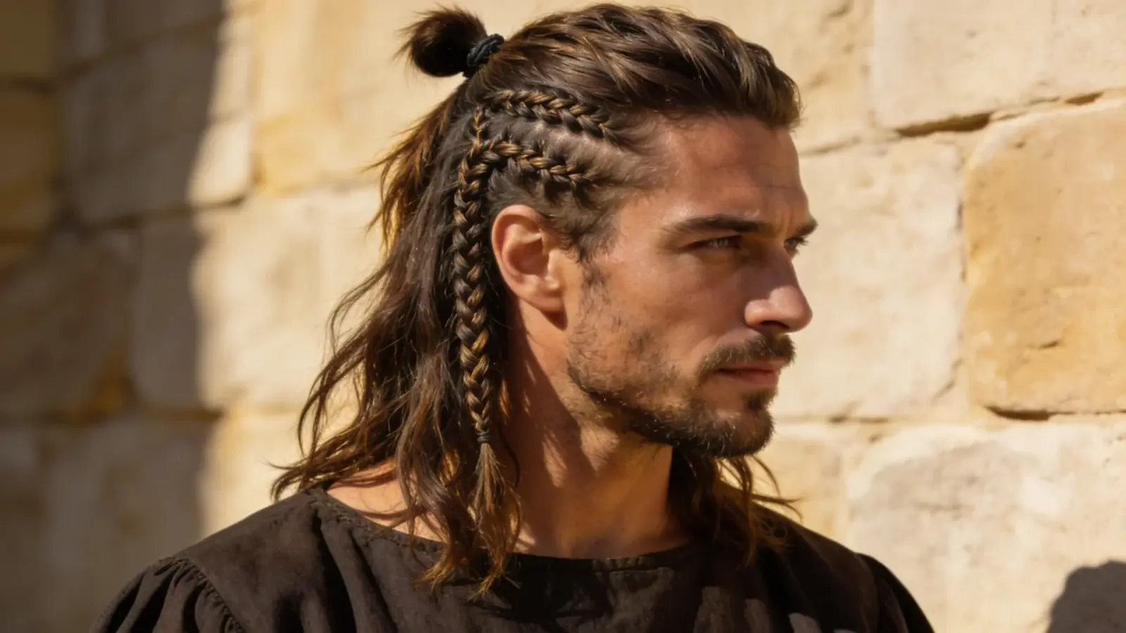 Hair with top section tied and rest left loose (1)