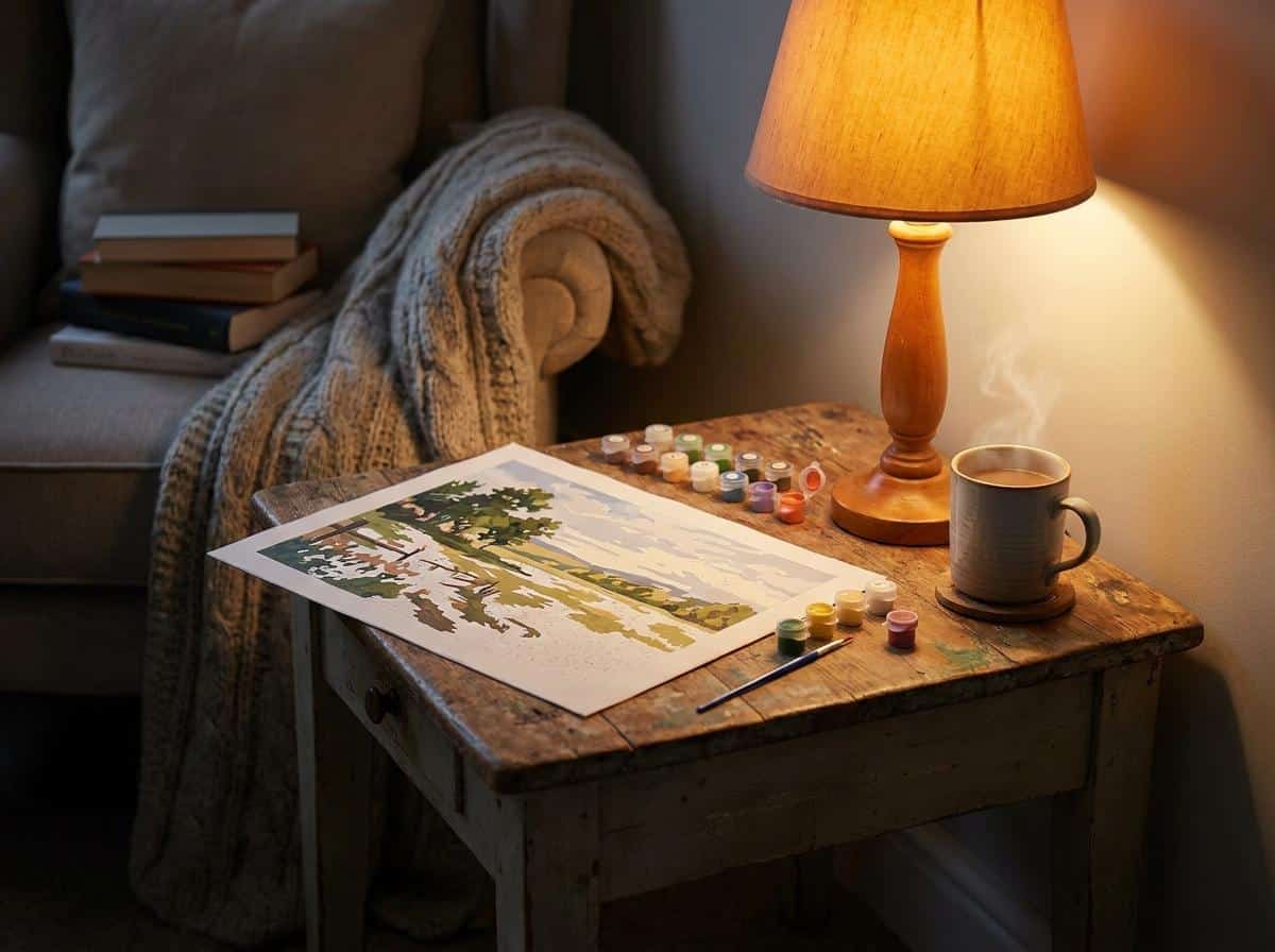 A cozy corner with a paint-by-numbers kit