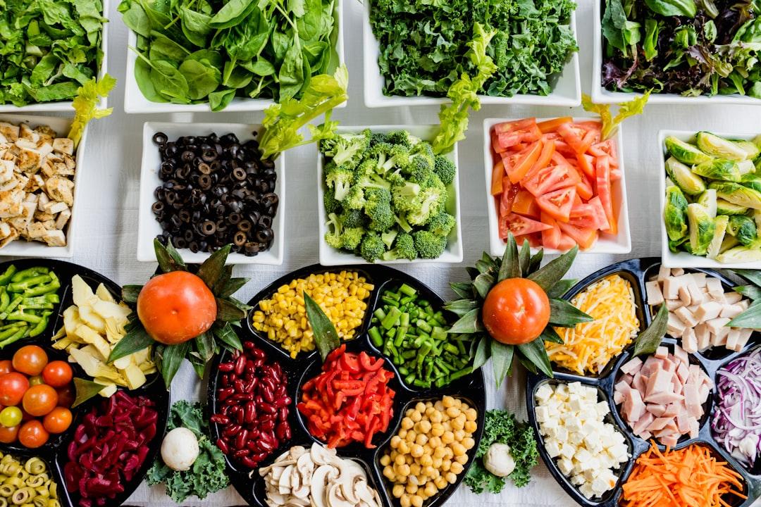 Colorful healthy whole foods on a table