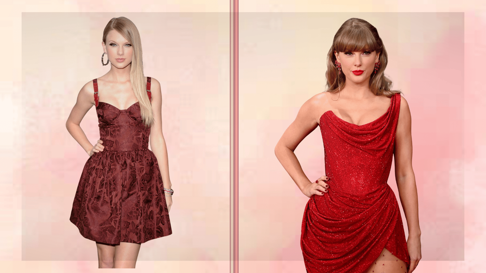 Taylor Swift plastic surgery before and after comparison showing her appearance transformation over time.