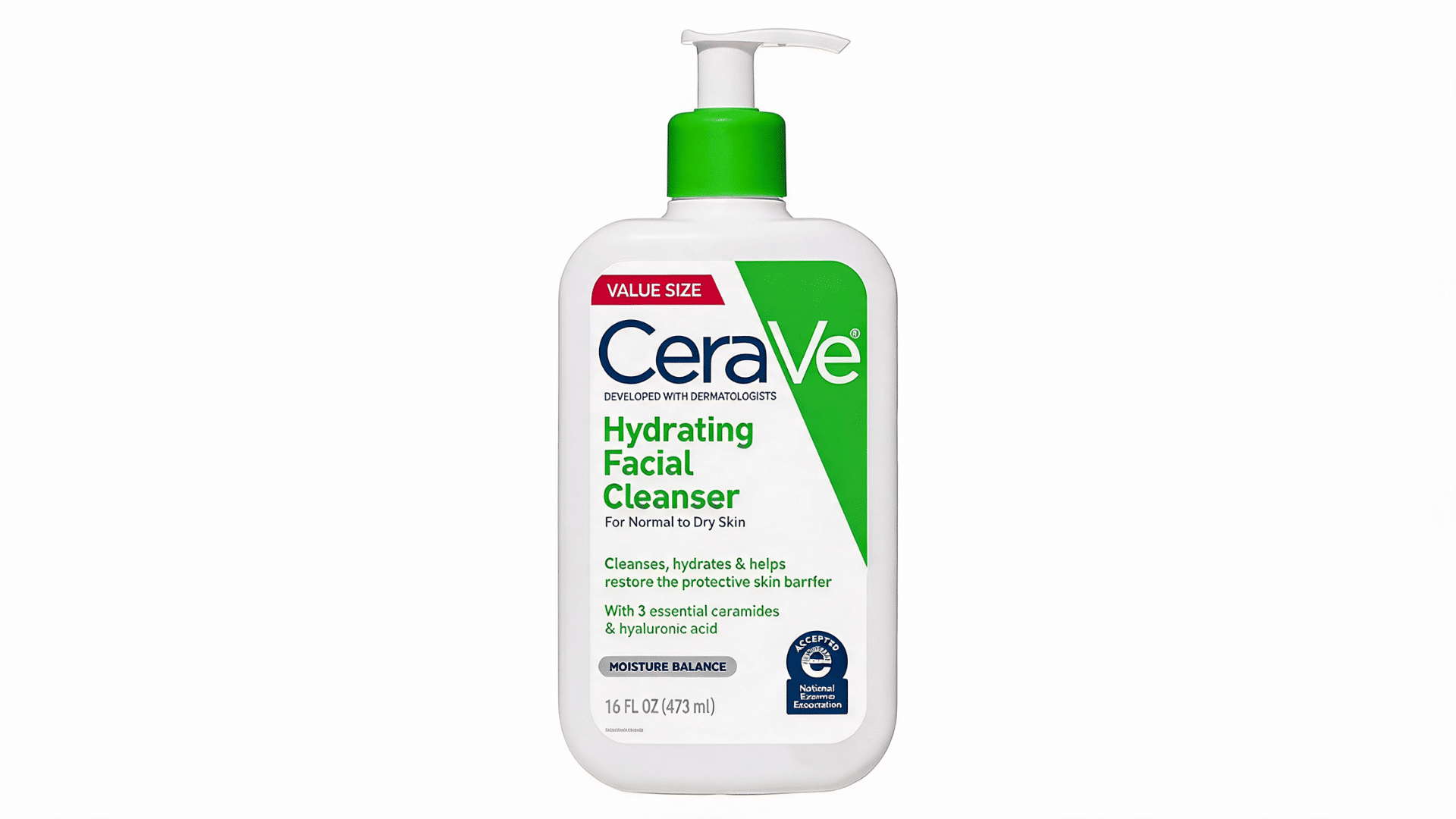 CeraVe Hydrating Facial Cleanser bottle for nighttime skincare cleansing.