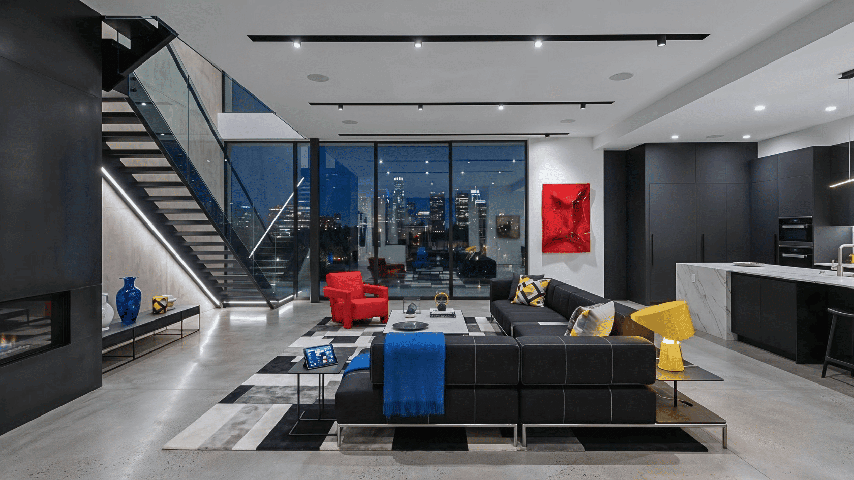 Contemporary living room with modern interior styles using sleek furniture, neutral tones, and elegant decor for stylish home