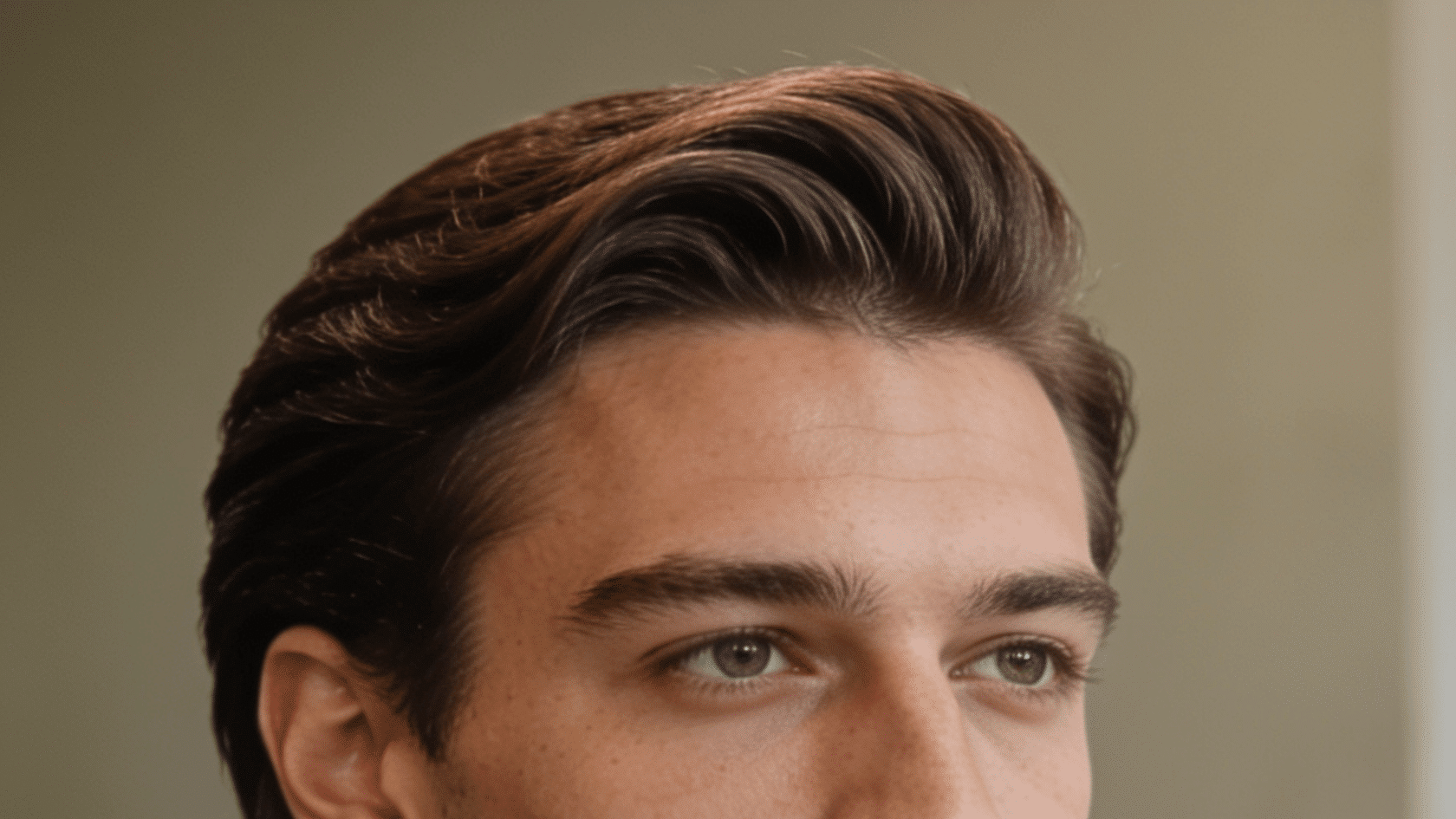 Classic side part haircut with tapered sides and hair combed neatly to one side