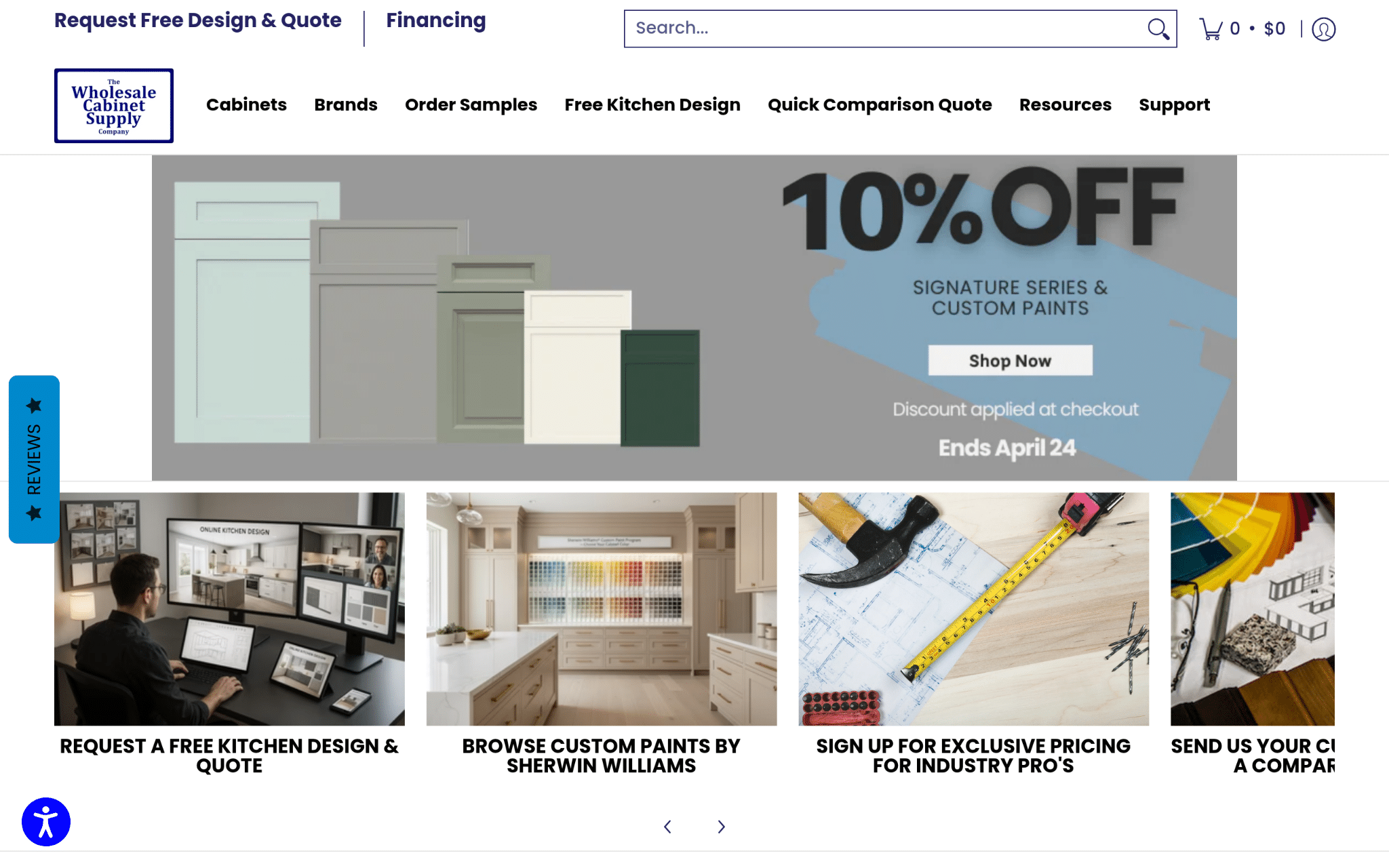 Wholesale Cabinet Supply Screenshot