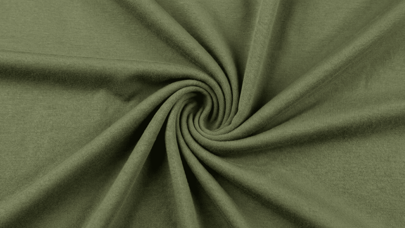Modal fabric in an olive green shade, showing its soft texture and smooth drape in a close-up view