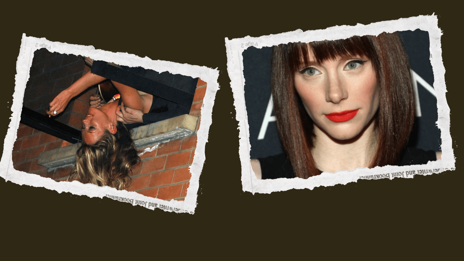 Indie beauty styles featuring Kate moss and Bryce Dallas Howard bold makeup, red lipstick, and alternative hair looks.