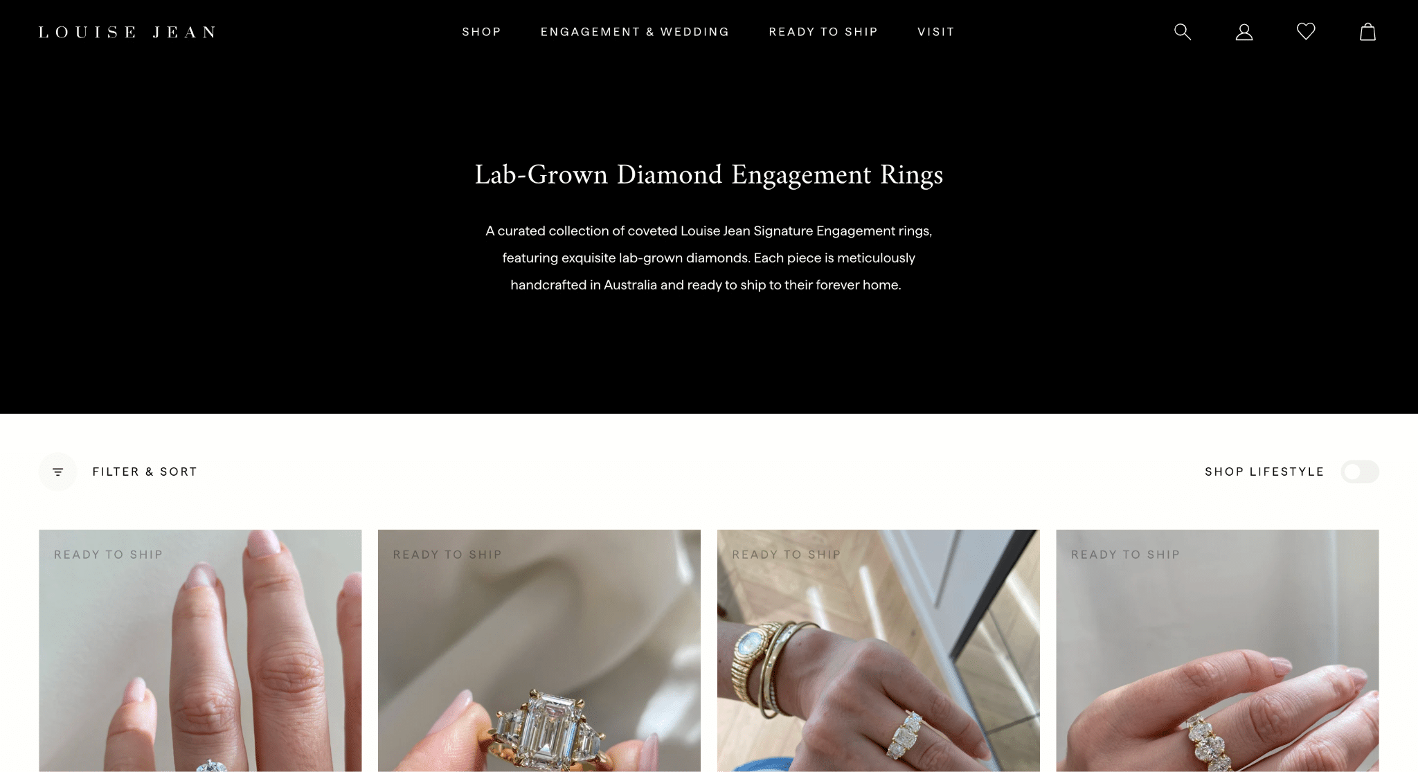 Hands displaying various diamond engagement rings in different styles and settings