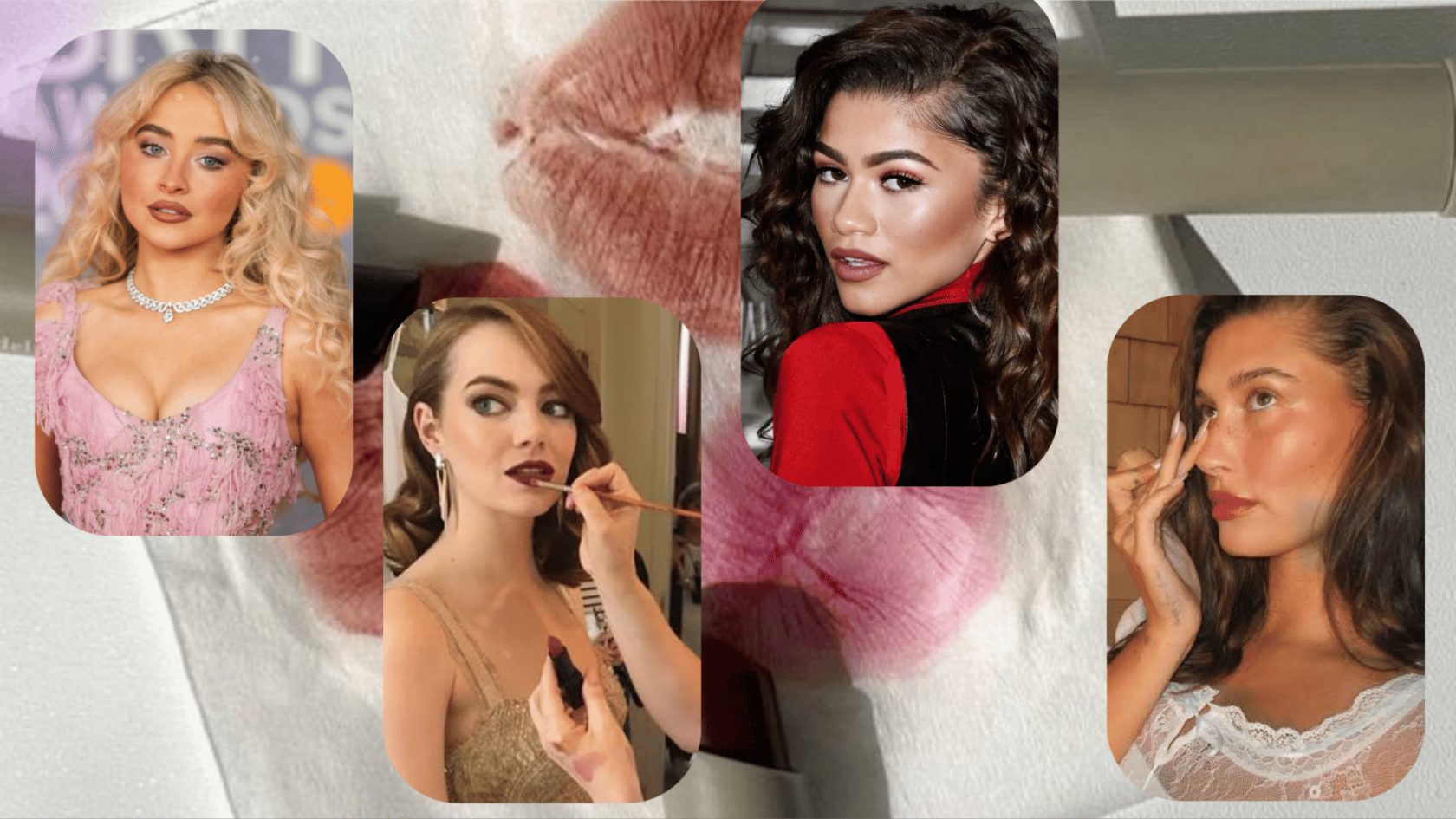 Makeup types inspired by Sabrina Carpenter, Emma Stone, Hailey Bieber and Zendaya