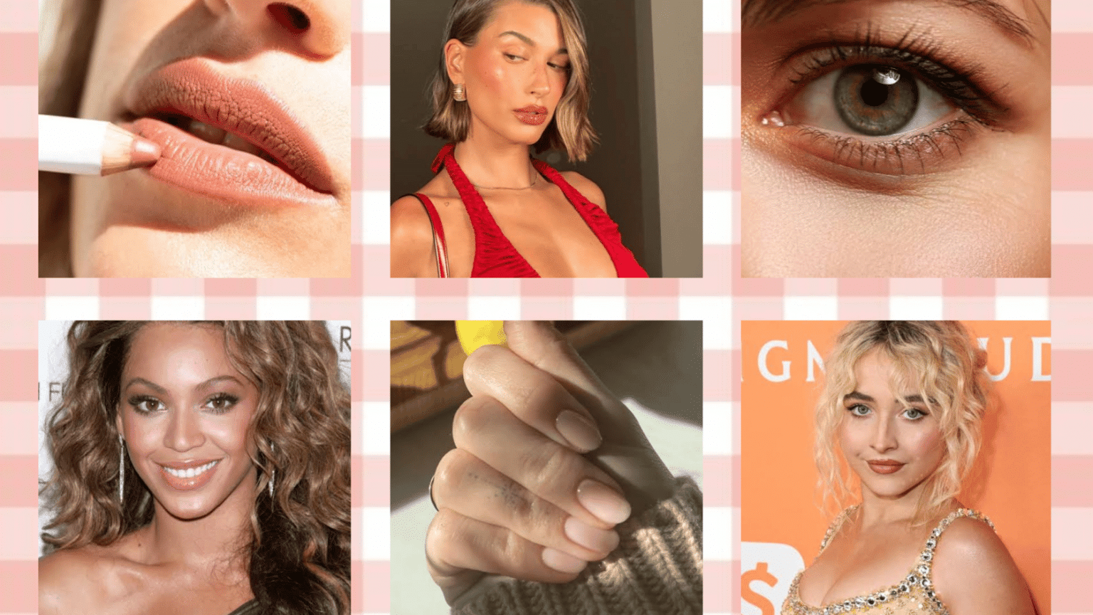 Natural makeup looks inspired by Sabrina Carpenter, Beyonce and Hailey Bieber.