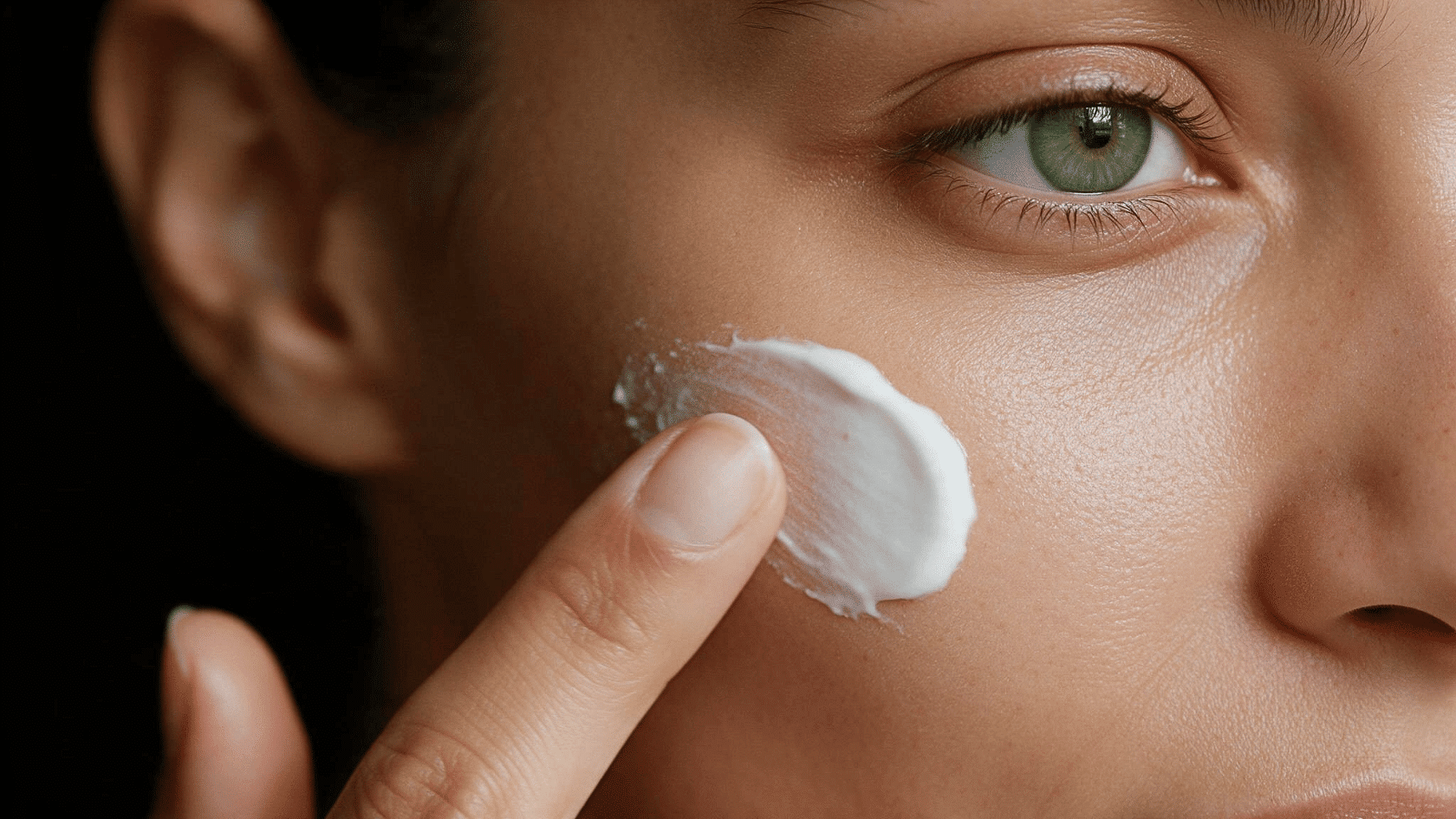 natural makeup looks with a person applying moisturizer to prep skin for a smooth makeup base