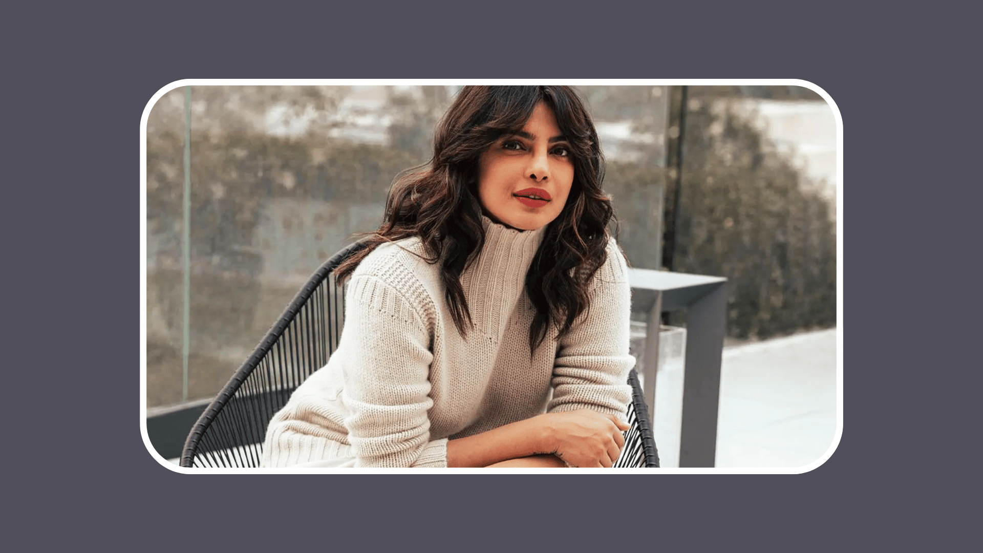Priyanka Chopra wearing turtleneck sweater for modern business casual office style