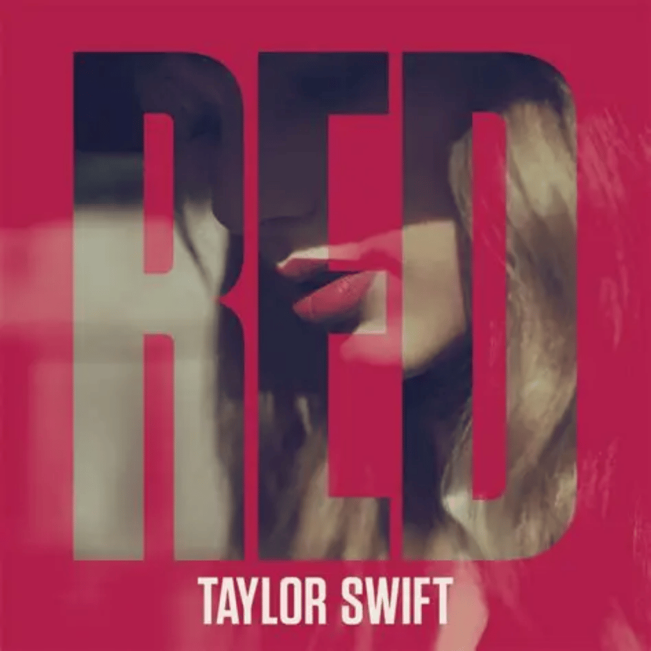 Taylor Swiftโs Red album artwork, a fan-favorite contender for the best Taylor Swift album.